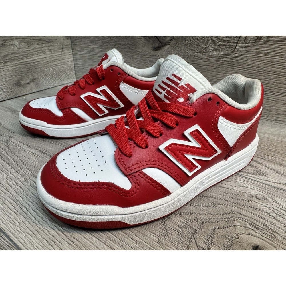 New Balance 480  Kids Sz 12 Shoes Red White Athletic Low Top Sneaker - Picture 2 of 11